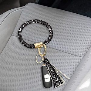 Lux Moon & Star Wrist Tasseled Keychain